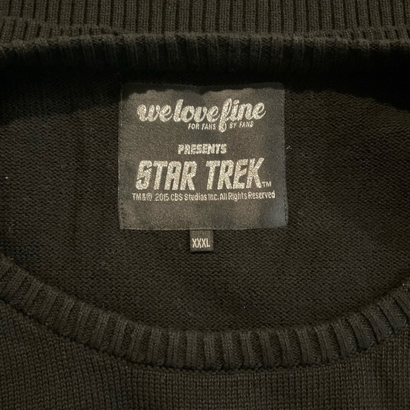 WeLoveFine x Star Trek Logo XXXL Unisex Oversized Long Sleeve Sweater Black New - Picture 4 of 4